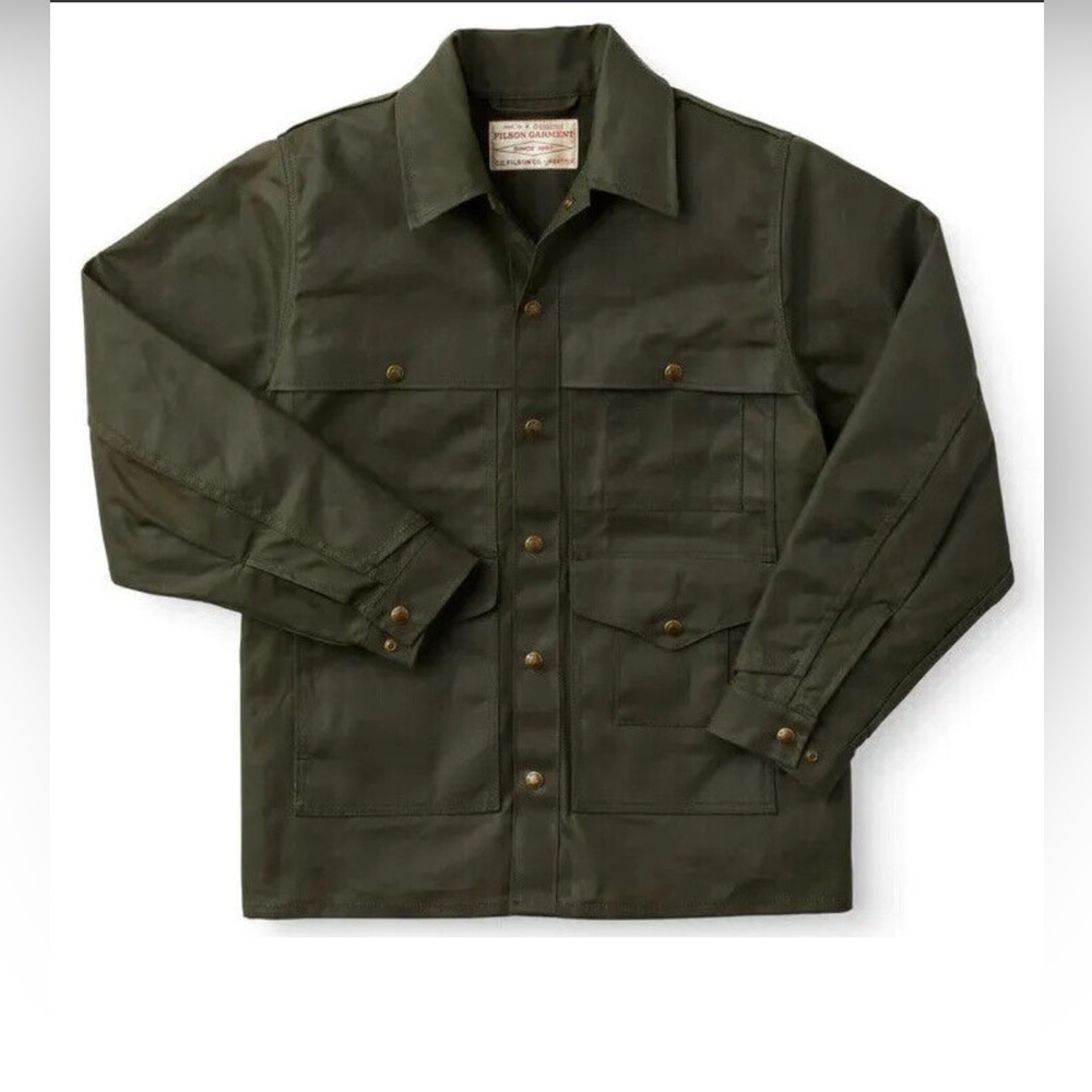 Filson Tin Cruiser Waxed Jacket Otter Green, Small - Made in USA